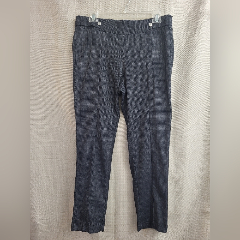 Rafaella Women's Black Gray Houndstooth Dress Pants Trousers Stretch‎ Size 12